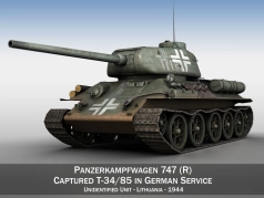T-34-85 - unité non identifiée - en service allemand - 04 - 01